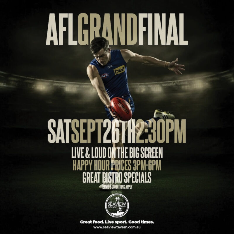 AFL Grand Final live and loud on the big screen at Seaview Tavern Woolgoolga