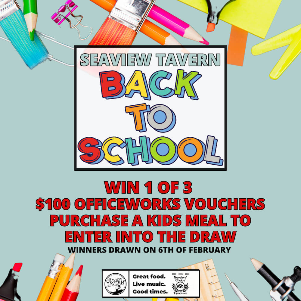 back to school draw with the Seaview Tavern