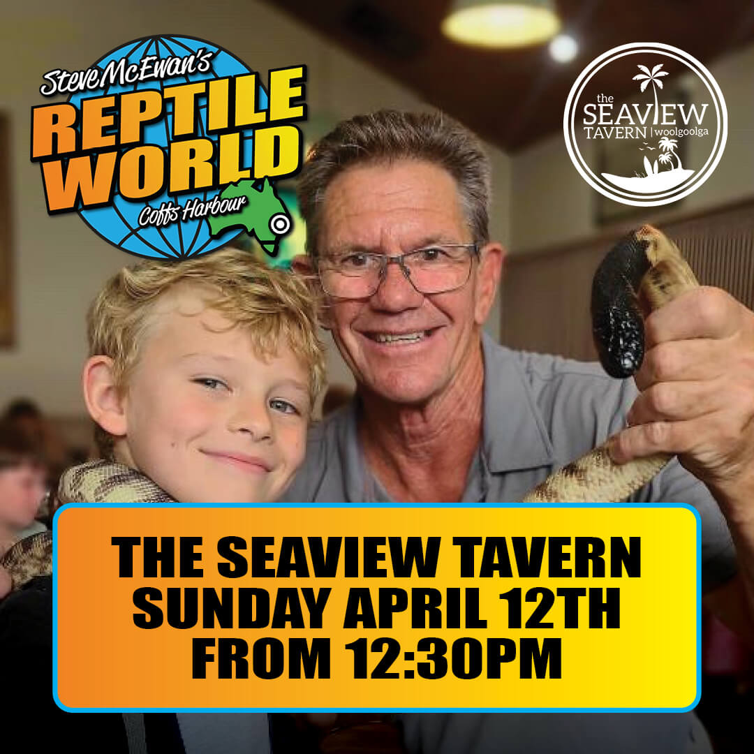 Steve McEwans Reptile World Coffs Harbour at the Saview Tavern April 2026