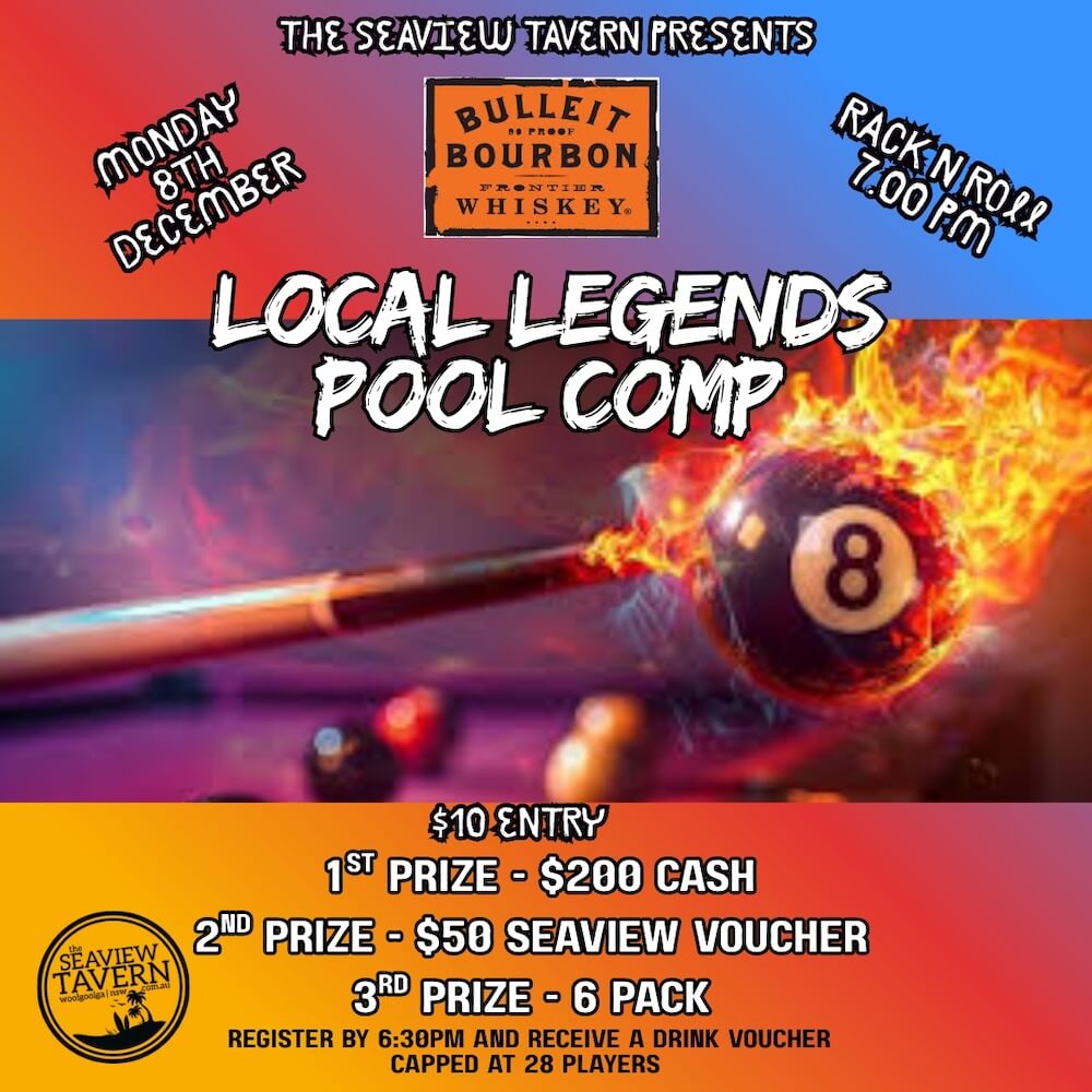 Local Legends Pool Comp December 2025 at the Seaview Tavern Woolgoolga