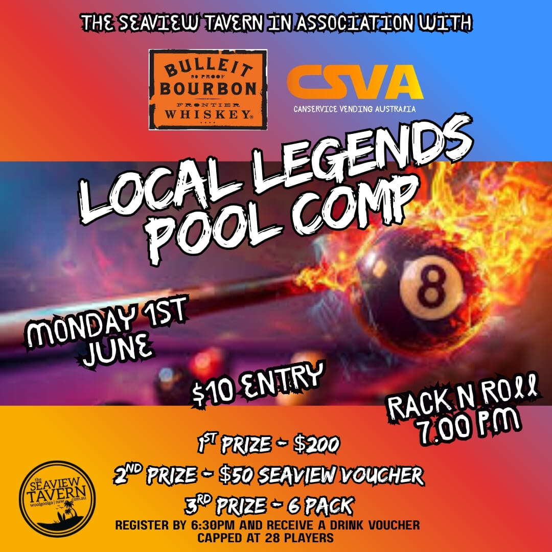 Local Legends Pool Comp at Seaview Tavern Wooolgoolga 1 June