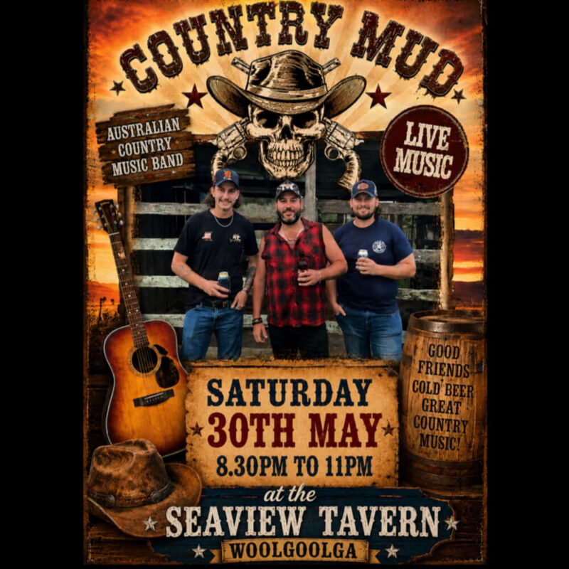 country mud performing live at the Seaview Tavern Woolgoolga