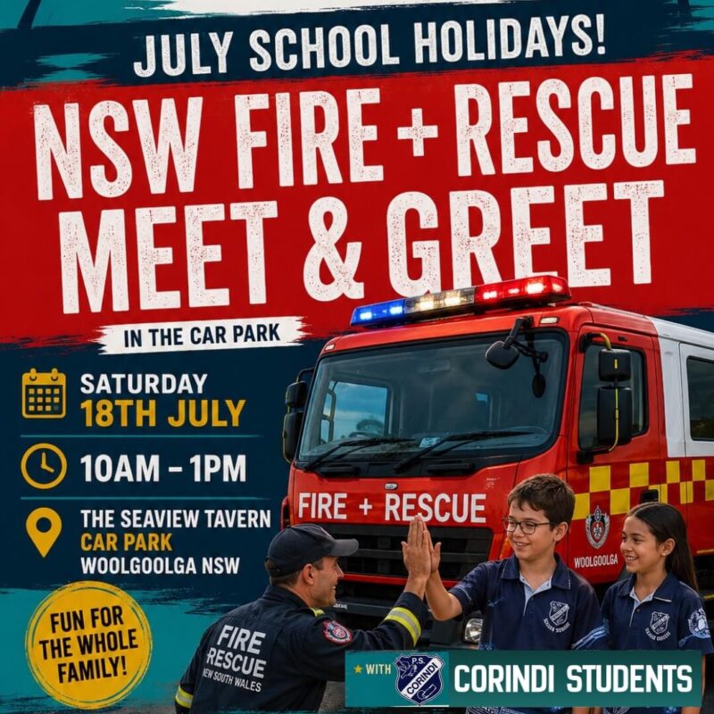 Fire and Rescue NSW meet and greet with Corindi Students at the Seaview Tavern Woolgoolga
