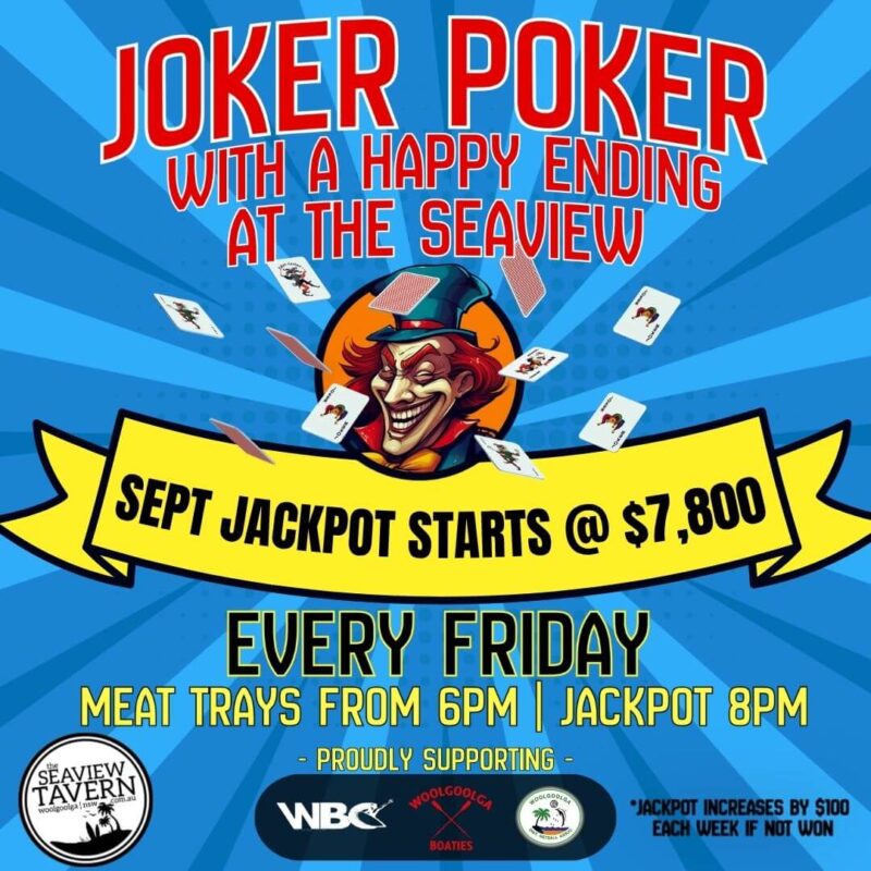 September Jackpot Joker Poker Seaview Tavern