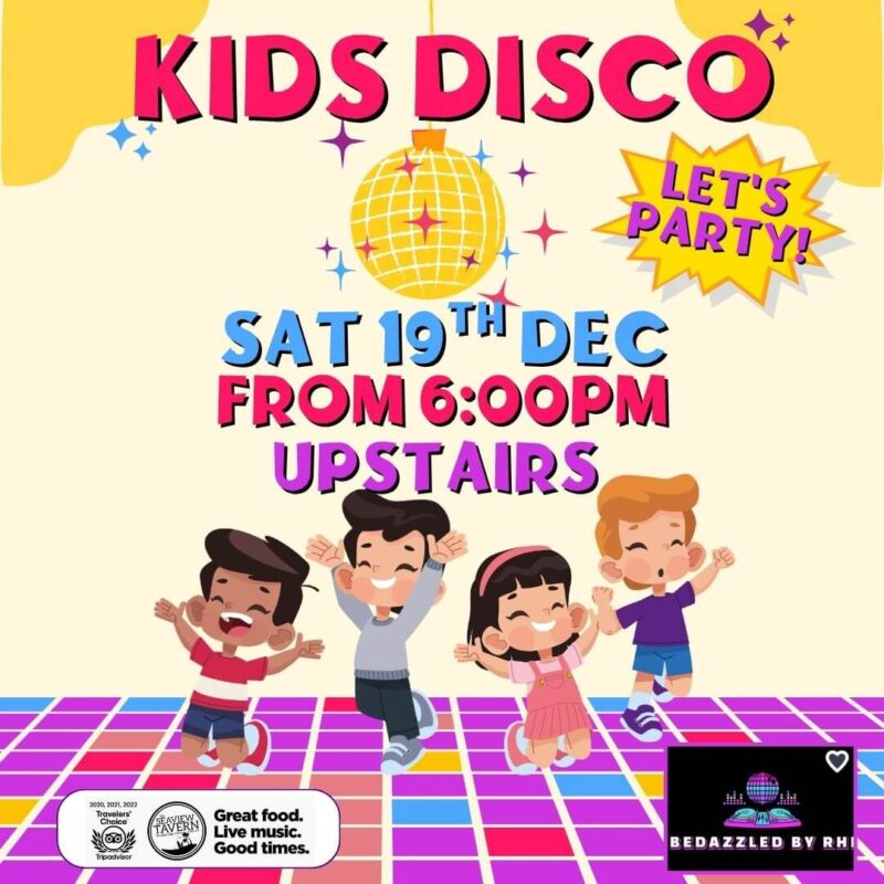 Kids Disco December 2026 at the Seaview Tavern Woolgoolga