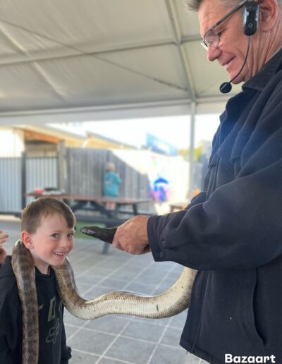 Reptile demonstrations at the Seaview Tavern Woolgoolga