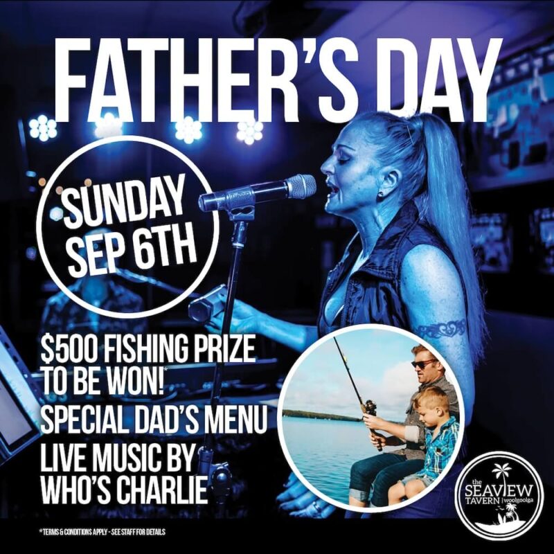 Who's Charlie live at the Seaview Tavern this fathers day